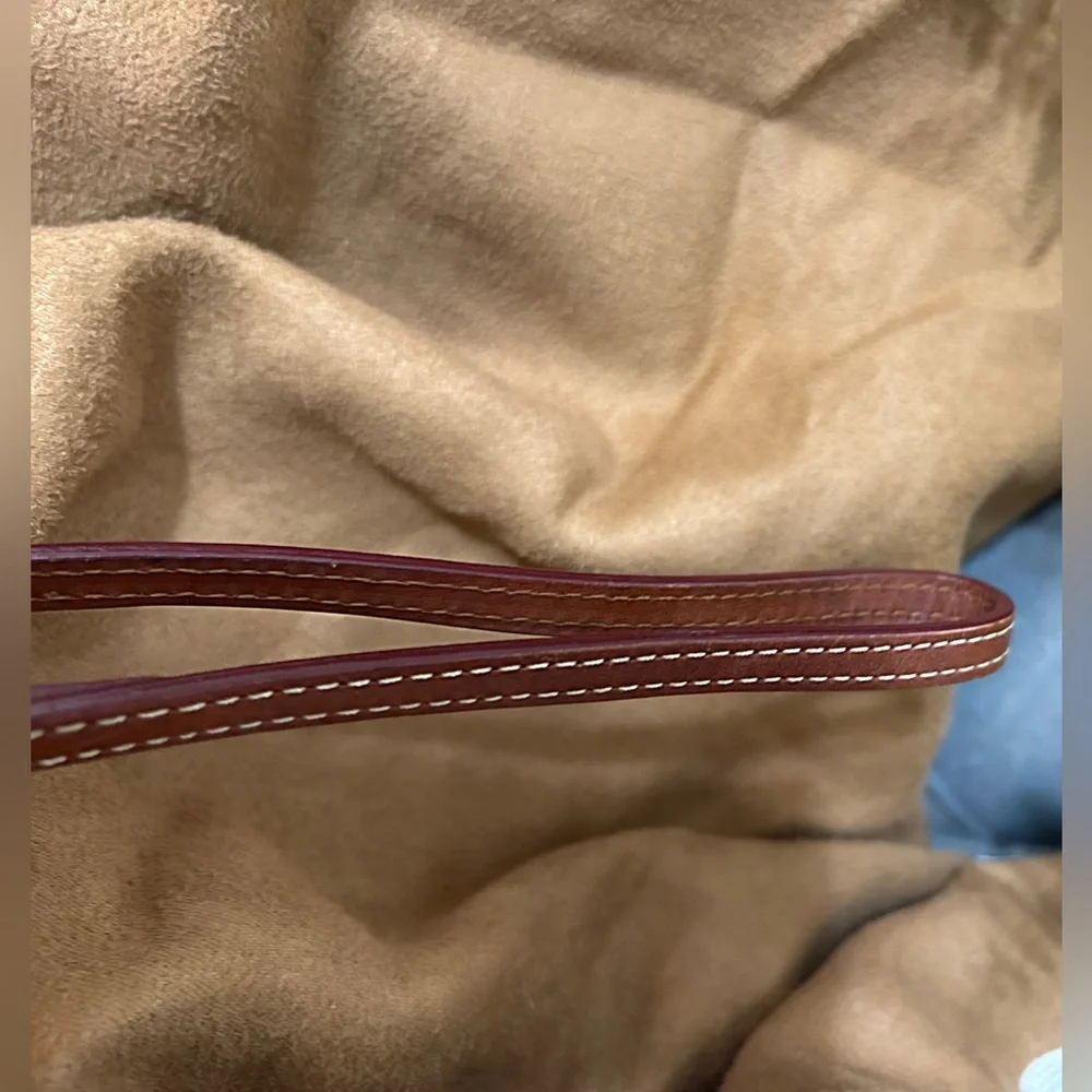 Dooney & Bourke Beige Monogram Wristlet with Brown Trim - Picture 15 of 15
